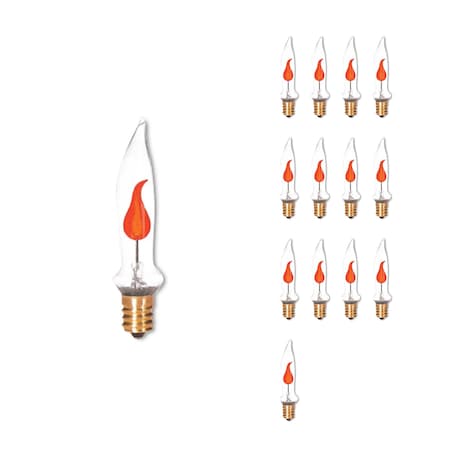 Pack Of 14 Incandescent CA5 Candelabra Screw Base E12 Light Bulb, 3 Watt, Clear, 14PK